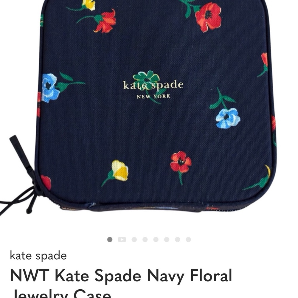 Kate Spade Floral Print Navy Accessory Pouch - Picture 3 of 9